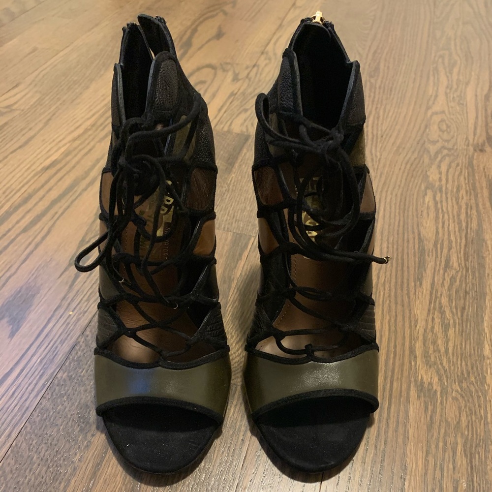 Salvatore Ferragamo Black and Brown Heels